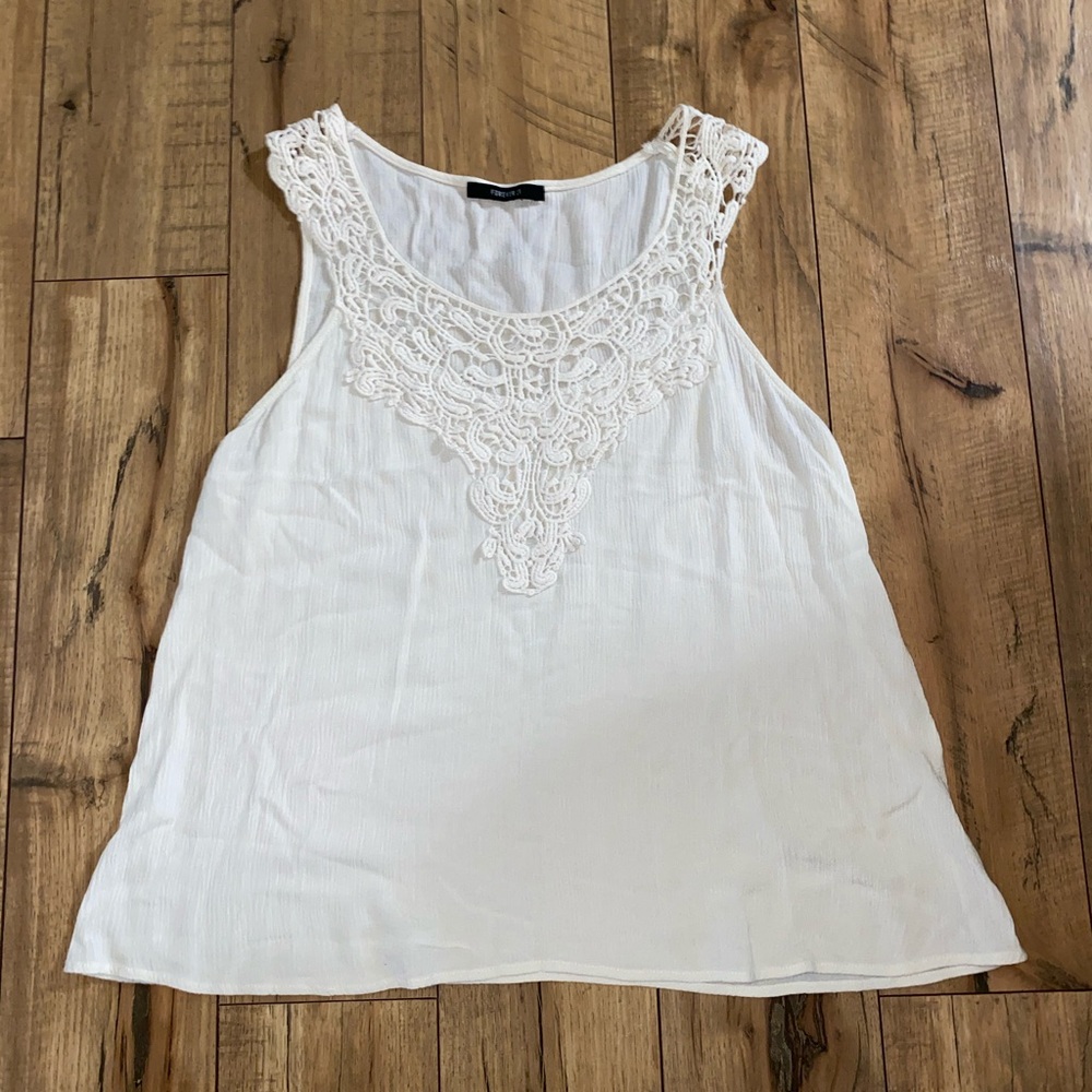 cream lace tank